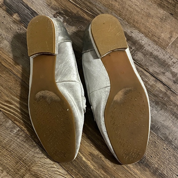 Nine West Metallic Silver Studded Loafers - Picture 3 of 5